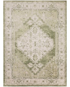 Astra Machine Washable ASW11 Ivory Green Rug