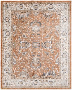 Astra Machine Washable ASW20 Rust Ivory Area Rug