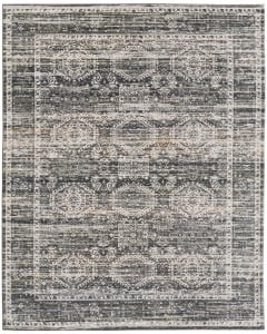 Augustine 39TUF Black/Ivory/Green Area Rug