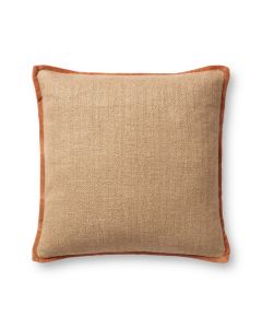 Aveline PAL0034 Natural/Rust 18" x 18" Throw Pillow