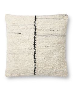 Carla PAL0030 Ivory/Black 22" x 22" Throw Pillow
