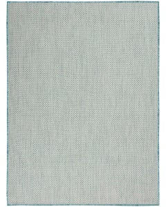 Courtyard COU01 Ivory Aqua Area Rug