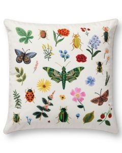 Curio PRP0057 White/Multi 22" x 22" Throw Pillow
