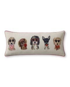 Hot Dogs PRP0078 Ivory/Multi 13" x 35" Lumbar Pillow