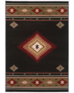Hudson 87g Black/Green Area Rug