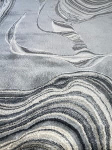 Hue Grey Marbled Stone Area Rug