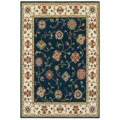 Kashan 2336b Navy/Ivory Area Rug