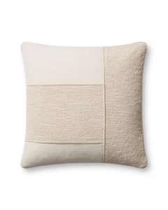 Leslie PMH0060 Ivory 18" x 18" Throw Pillow