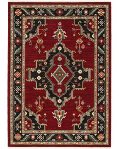 Lilihan 92R Red/Black Area Rug