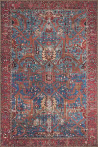 Loren LQ-10 Blue/Red Area Rug