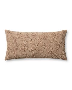 Louise PMH0054 Natural 12" x 27" Lumbar Pillow