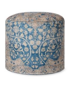 LPF211 Blue/Tangerine 18" x 18" x 20" Pouf Pillow