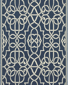 Meridian 2205b Navy/Ivory Area Rug