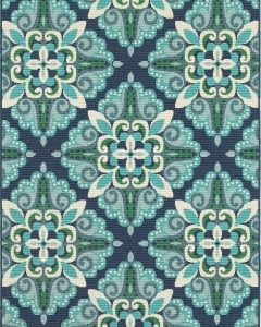 Meridian 2206b Blue/Green Area Rug