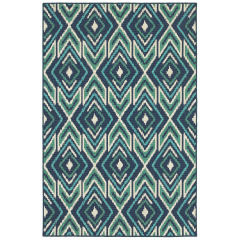 Meridian 2209b Navy/Green Area Rug