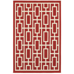 Meridian 9754r Red/Ivory Area Rug