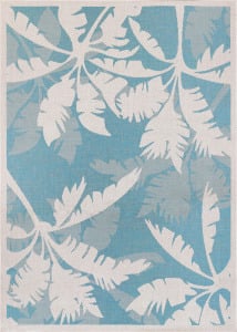 Monaco Coastal Floral Ivory/Turquoise Area Rug
