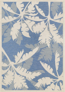 Monaco Coastal Floral Ivory/Sapphire Area Rug