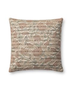 PJS0019 Taupe/Rose 18" x 18" Throw Pillow