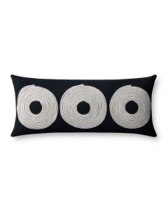 PLL0035 Black/Natural 12" x 27" Lumbar Pillow