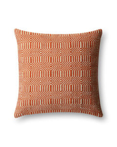 P0339 Orange/Ivory 22"x22" Pillow