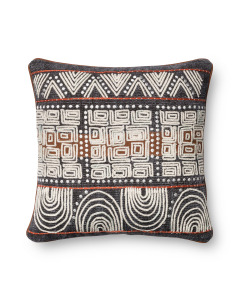 P0379 Blue/Rust 18"x18" Pillow