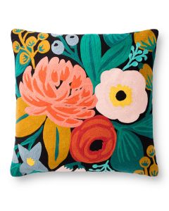 P6044 Black/Multi 22" x 22" Throw Pillow