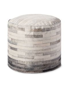 PF0002 Ivory/Grey 20" x 20" x 20" Pouf Pillow
