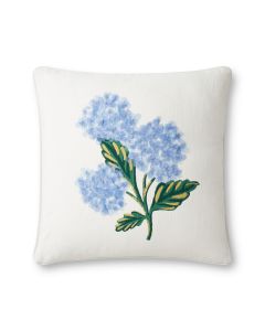 PRP0015 Bouquet Ivory/Blue 18" x 18" Throw Pillow