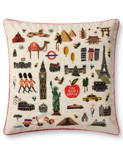 PRP0037 Cream 22" x 22" Throw Pillow