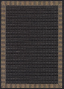 Recife Wicker Stitch Black/Cocoa Area Rug