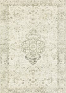 Rosette ROS-02 Ivory/Silver Area Rug