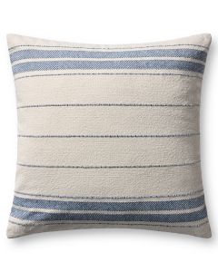Selena PMH0076 Natural/Blue 22" x 22" Throw Pillow