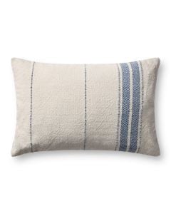 Selena PMH0076 Natural/Blue 13" x 21" Lumbar Pillow