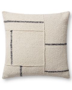 Susanna PMH0059 Ivory/Charcoal 22" x 22" Throw Pillow