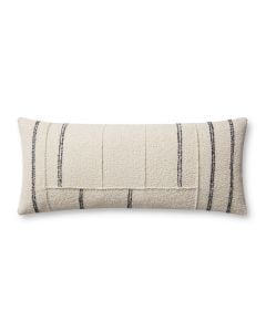 Susanna PMH0059 Ivory/Charcoal 13" x 35" Lumbar Pillow
