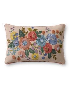 Vintage Garden PRP0072 Pink/Multi 13" x 21" Lumbar Pillow