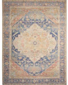 Vintage Washables VWS13 Blue Coral Area Rug