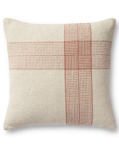 Wells PMH0041 Cream/Terracotta 22" x 22" Throw Pillow