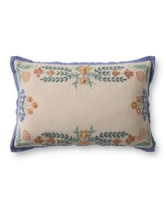 Willow Border PRP0081 Ivory/Multi 13" x 21" Lumbar Pillow