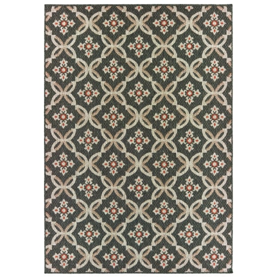 Latitude 1904k Grey/Orange Area Rug