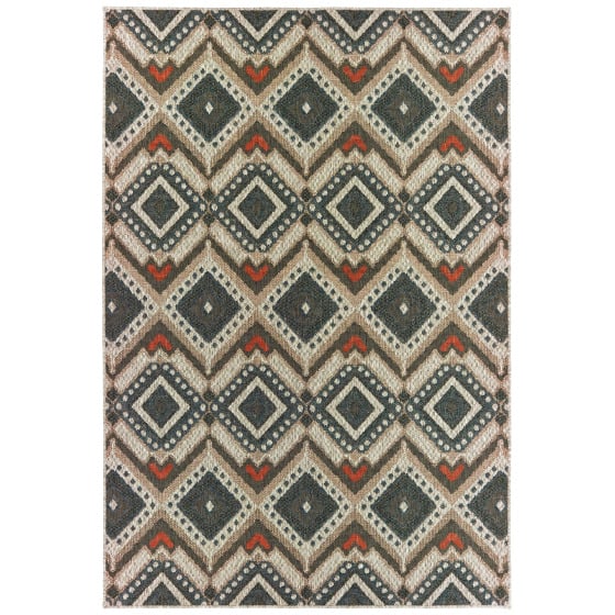 Latitude 2x Grey/Orange Area Rug