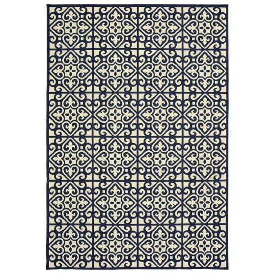 Marina 5927b Ivory/Navy Area Rug