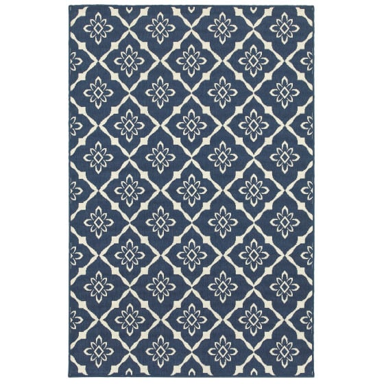 Meridian 5703b Navy/Ivory Area Rug