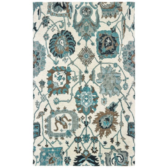 Zahra 75503 Ivory/Blue Area Rug