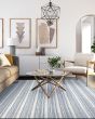 Aspen Textured Stripes Denim Area Rug