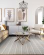 Aspen Textured Stripes Lt Beige Area Rug