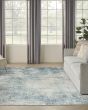 Astra Machine Washable ASW07 Blue Ivory Rug