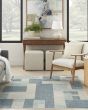 Astra Machine Washable ASW09 Blue Ivory Rug