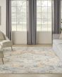 Astra Machine Washable ASW12 Beige Blue Rug